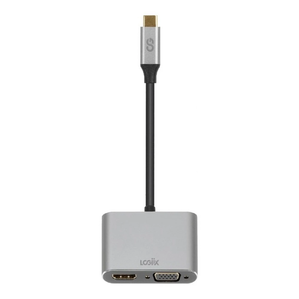 LOGiiX USB-C to VGA & HDMI Adapter - Graphite Grey - LGX-13603