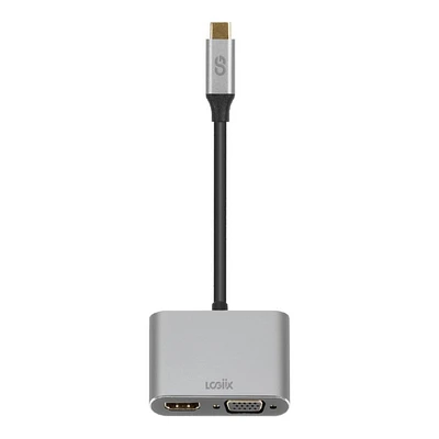 LOGiiX USB-C to VGA & HDMI Adapter - Graphite Grey - LGX-13603