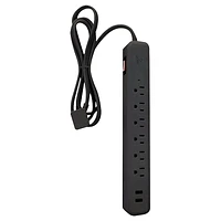 Globe 6 Outlet Power Bar - Black - 78439