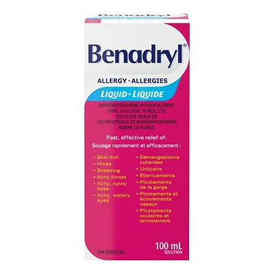 Benadryl Allergy Elixir Liquid - 100ml