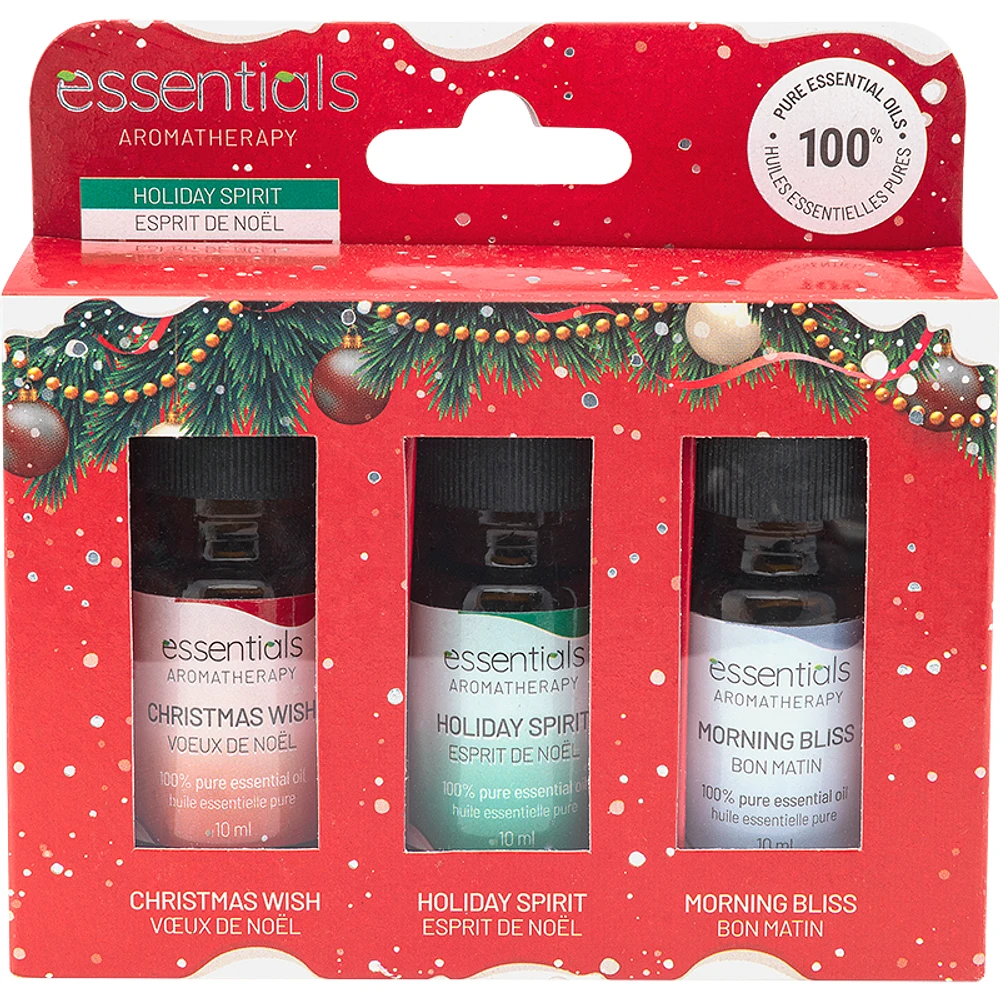 Relaxus Essentials Aromatherapy Oils Holiday Set - 3 x 10ml