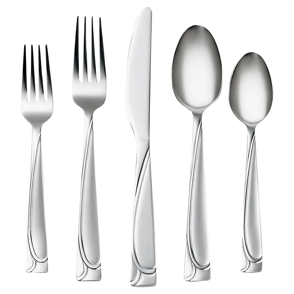 Cambridge Mena Frost Flatware Set - Stainless Steel - 20 piece