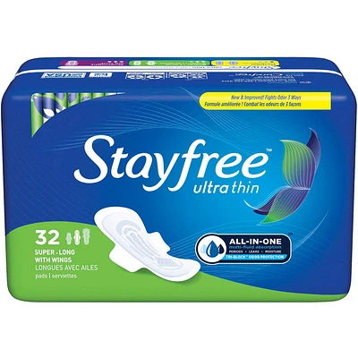 Stayfree Ultra Thin with Wings Pads - Super/Long - 32s