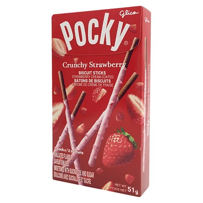 Glico Pocky Crunchy Strawberry Biscuit Sticks - 51g