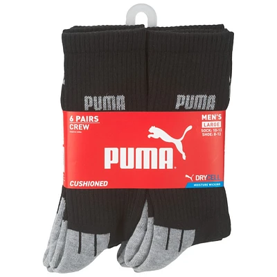 Puma Mens 1/2 Terry Crew Socks - 6pk