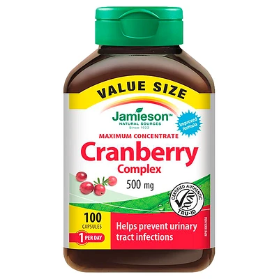 Jamieson Maximum Concentrate Cranberry Complex - 500mg - 100 Capsules