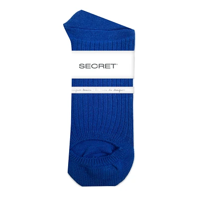 Secret Ribbed Short Boot Liner Socks - Blue