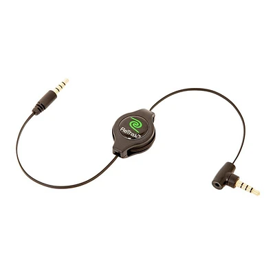 ReTrak Retractable Audio Cable + Microphone - Black