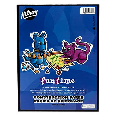 Hilroy Funtime Construction Paper Pad - 9 x 12 inch - 96 sheets