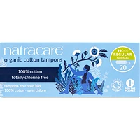 Natracare 100% Certified Organic Cotton Tampons - Regular - 20s