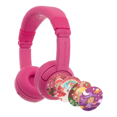 Onanoff BuddyPhones Play+ On-Ear Wireless Kids Headphones with Mic - Rose Pink - ONOBTBPPLAYPPINK