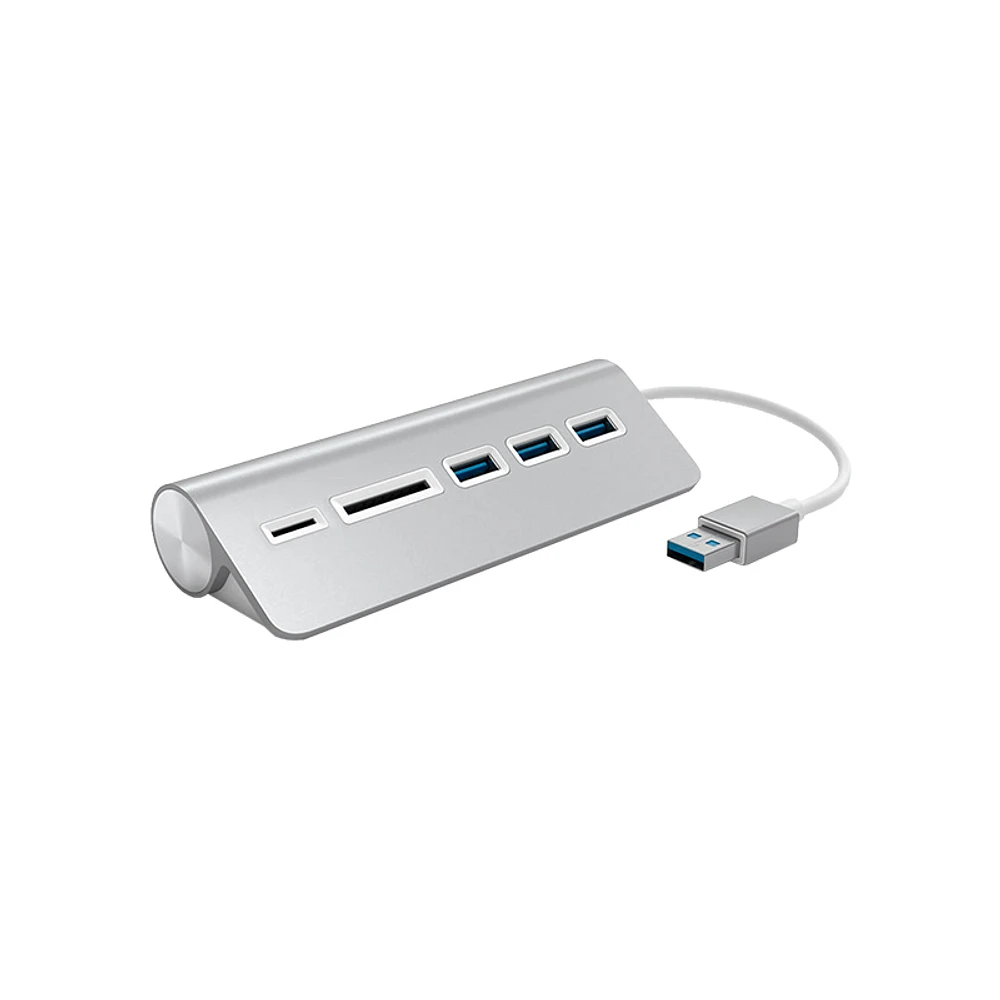 Satechi Aluminum USB 3.0 Hub and Card Reader - Silver -ST-3HCRS