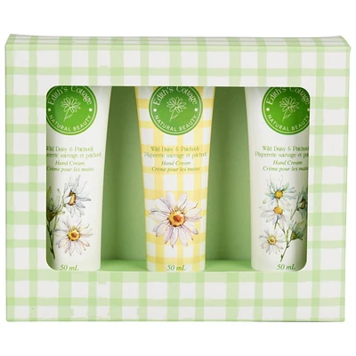 Edith's Cottage Hand Cream Set - Daisy/Patchouli - 3x50ml