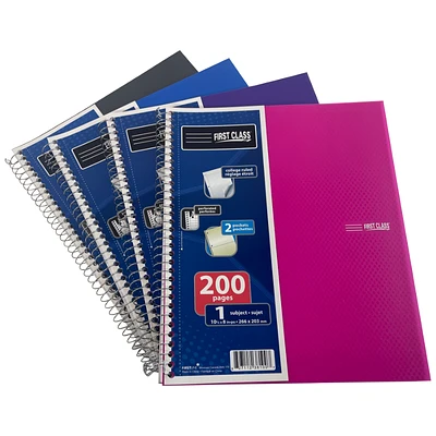 Firstline Poly Spiral Notebook - Assorted - 200 Page