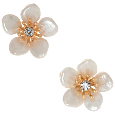 Lonna and Lilly Women's Flower Stud Earrings - White