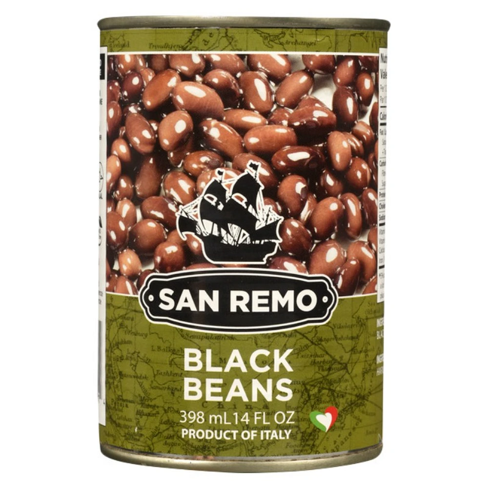 San Remo Black Beans - No Salt - 398ml