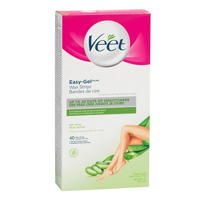 Veet Wax Strips with Easy-Gel - Dry Skin - 40s