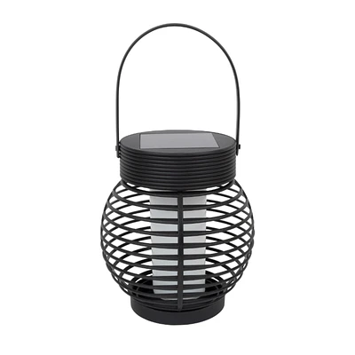 Moonrays Solar Flame Effect Rattan Lantern - 25556MR