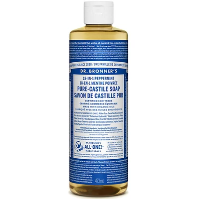Dr. Bronner's 18-IN-1 Pure-Castile Liquid Soap - Peppermint - 473ml