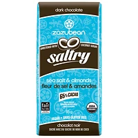 Zazubean Saltry Dark Chocolate Bar - Sea Salt and Almonds - 85g