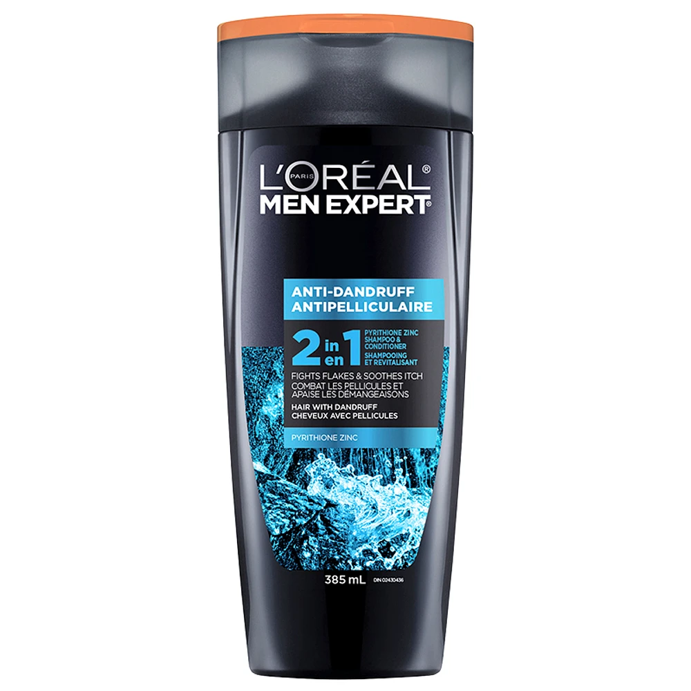 L'Oreal Men Anti-Dandruff 2-in-1 Shampoo & Conditioner for All Hair Types - 385ml