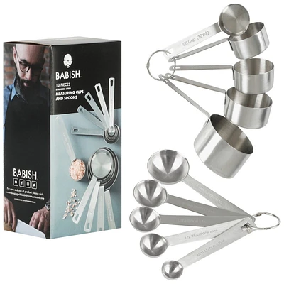 Babish Measuring Cups and Spoon Set - Stainless Steel - 10 piece