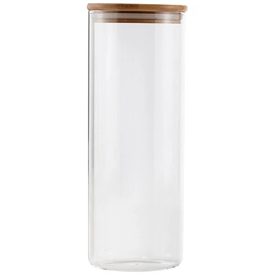 Safdie & Co. Glass Jar with Bamboo Lid - Clear
