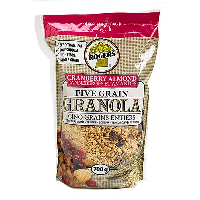 Rogers Five Grain Granola - Cranberry Almond - 700g