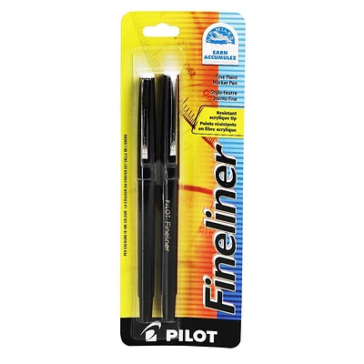 Pilot Fineliner - Black - 2 pack