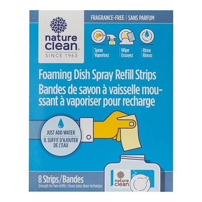 Nature Clean Foaming Dish Spray Refill Strips - 8's