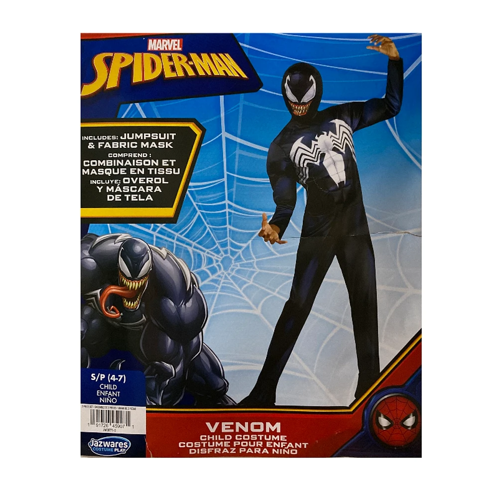 Marvel Spider-Man Venom Padded Chest Child Halloween Costume