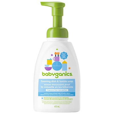 Babyganics Foaming Dish and Bottle Soap - Fragrance Free - 473ml