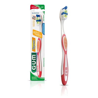 G.U.M Tooth Brush Supreme with Cheek and Tongue Cleaner