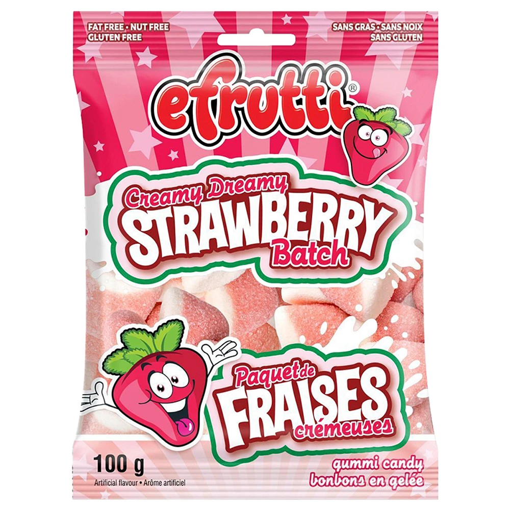 Efrutti Creamy Dreamy Strawberry Batch Gummy Candy - 100g