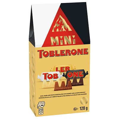 Toblerone Milk, Dark and White Chocolates with Honey & Almond Nougat - Assorted - 120g