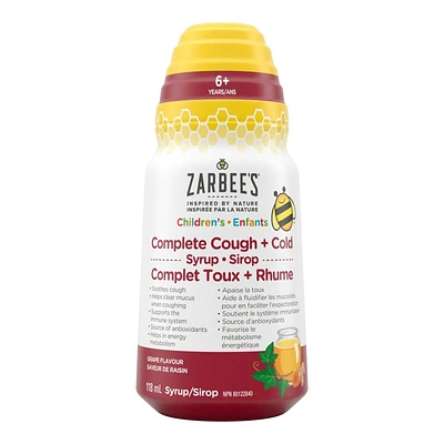 ZARBEES Complete Cough + Cold Syrup - 118ml