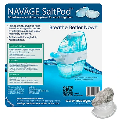 Navage Saltpod Saline Concentrate Capsules - 30s