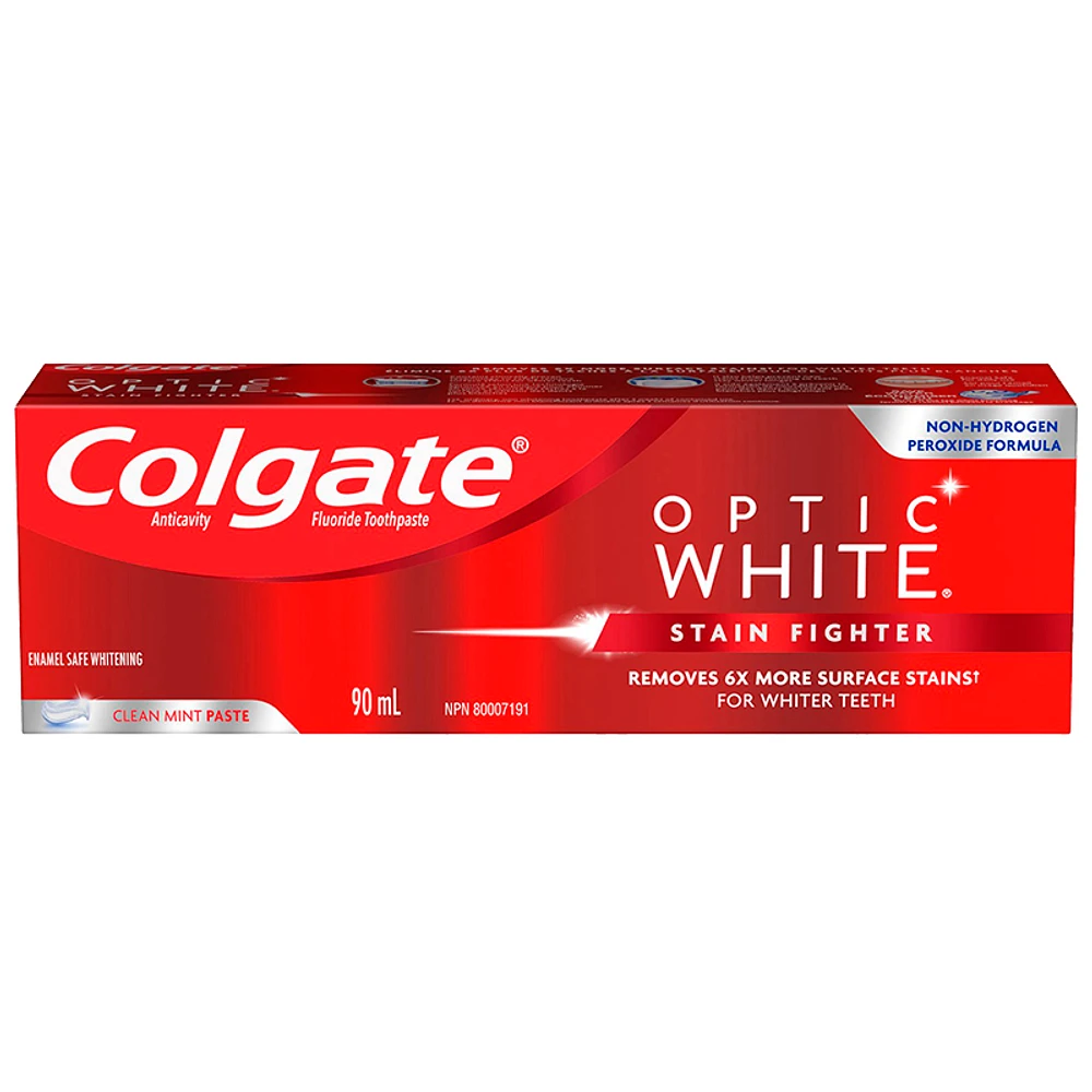 Colgate Optic White Stain Fighter Toothpaste - Clean Mint - 90ml