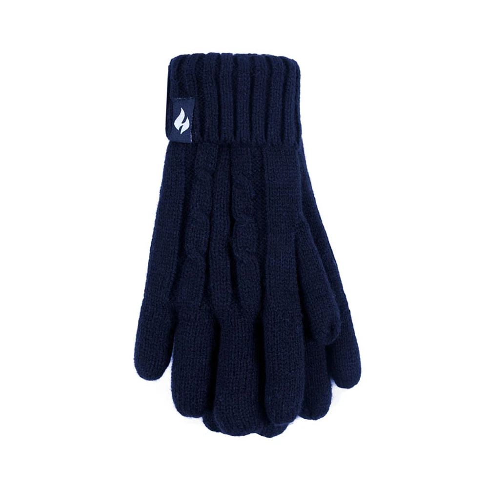 Heat Holders Women's Cable Gloves - Navy