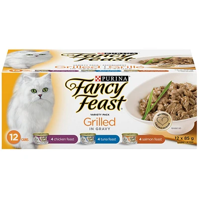 Fancy Feast Grilled in Gravy Cat Food - Variety Pack - 12 x 85g