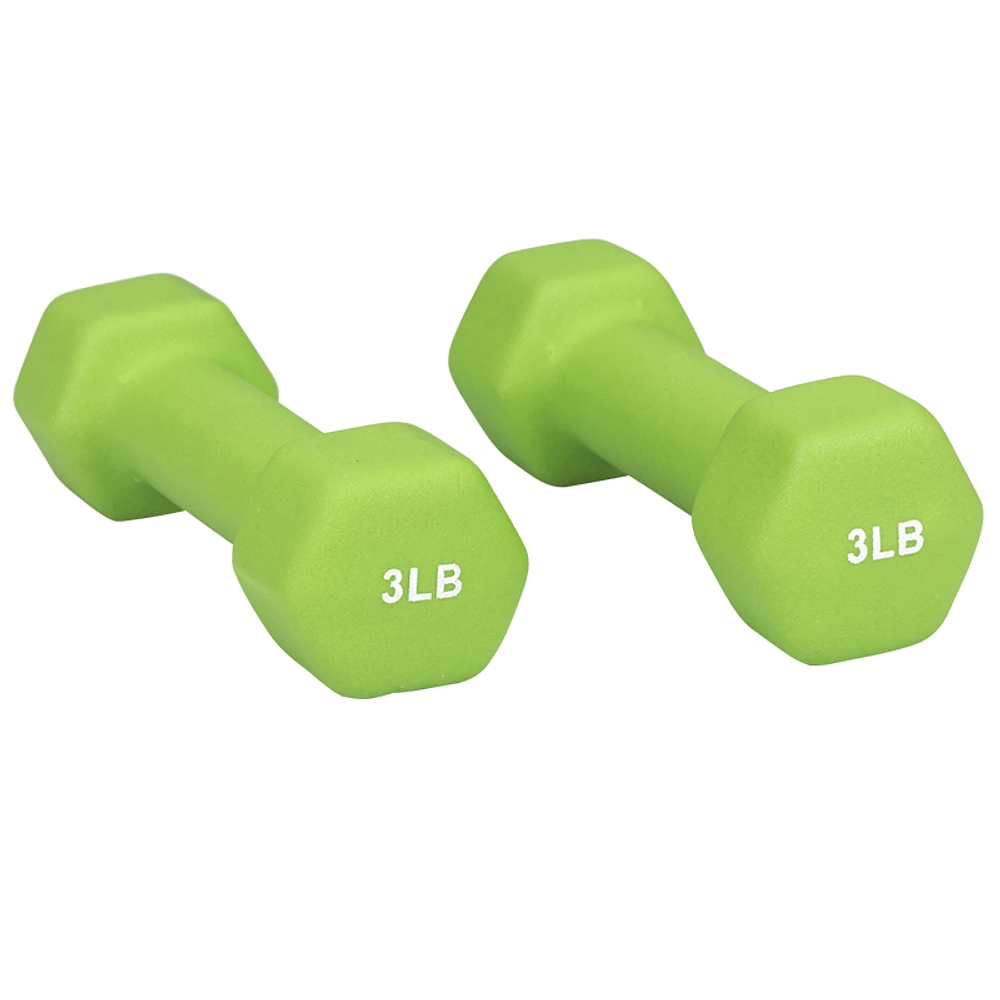 PurAthletics Dumbbell Set - Green - 2 x 3lb