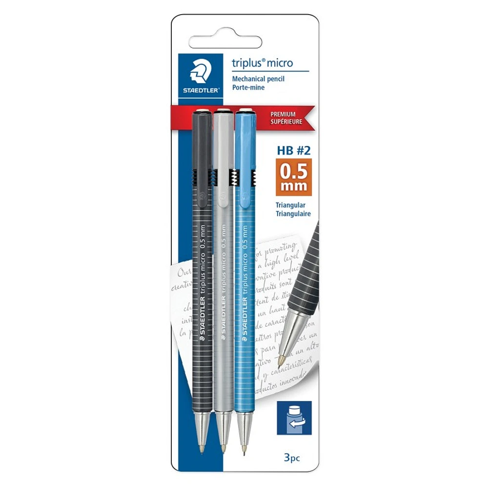 Staedtler Triplus Micro Mechanical Pencil - 0.5mm - 3 Pack