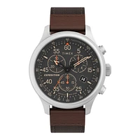 Timex Expedition Field Chronograph Wristwatch - Brown/Silver-Tone - TW4B268009J