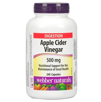 Webber Naturals Apple Cider Vinegar Capsules - 500mg - 240s