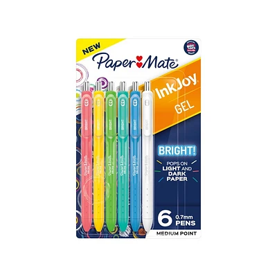Paper Mate InkJoy Bright! Rollerball Pen Set - Assorted - 6 piece