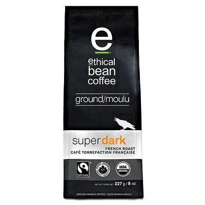 Ethical Bean Coffee - Super Dark French Roast - Ground Coffee - 227g