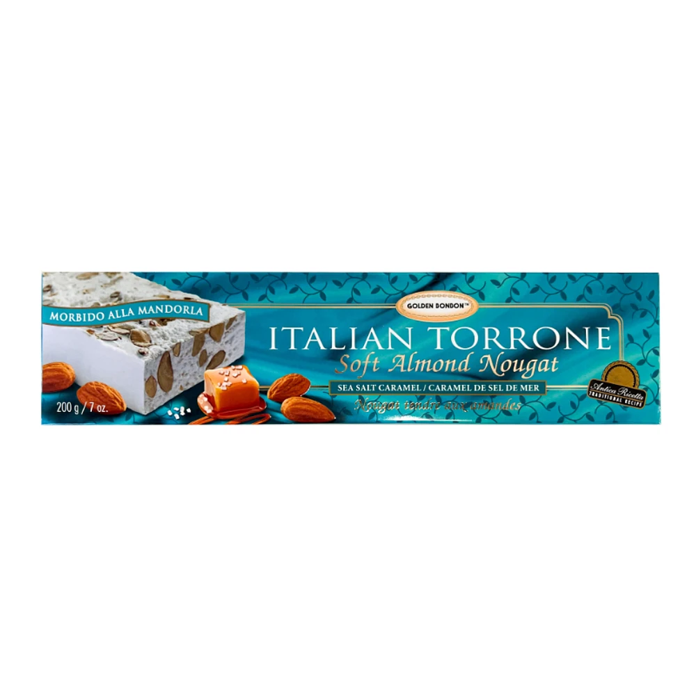 Golden Bonbon Torrone Salted Caramel Nougat Candy - 200g