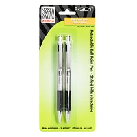 Zebra F-301 Pen - Stainless Steel - Black - 2 pack