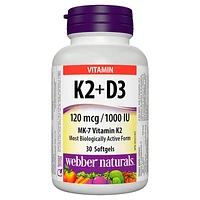 Webber Naturals Vitamin D3 (1000IU) & K2 (120mcg) - 30s