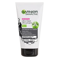 Garnier SkinActive Ultra Clean 3 in 1 Face Wash with Charcoal - 132ml